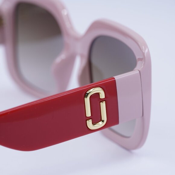 Marc Jacobs MARC 647/S 0C48 HA Sunglasses Pink/Red Square Frame, Brown Lenses - Picture 6 of 11